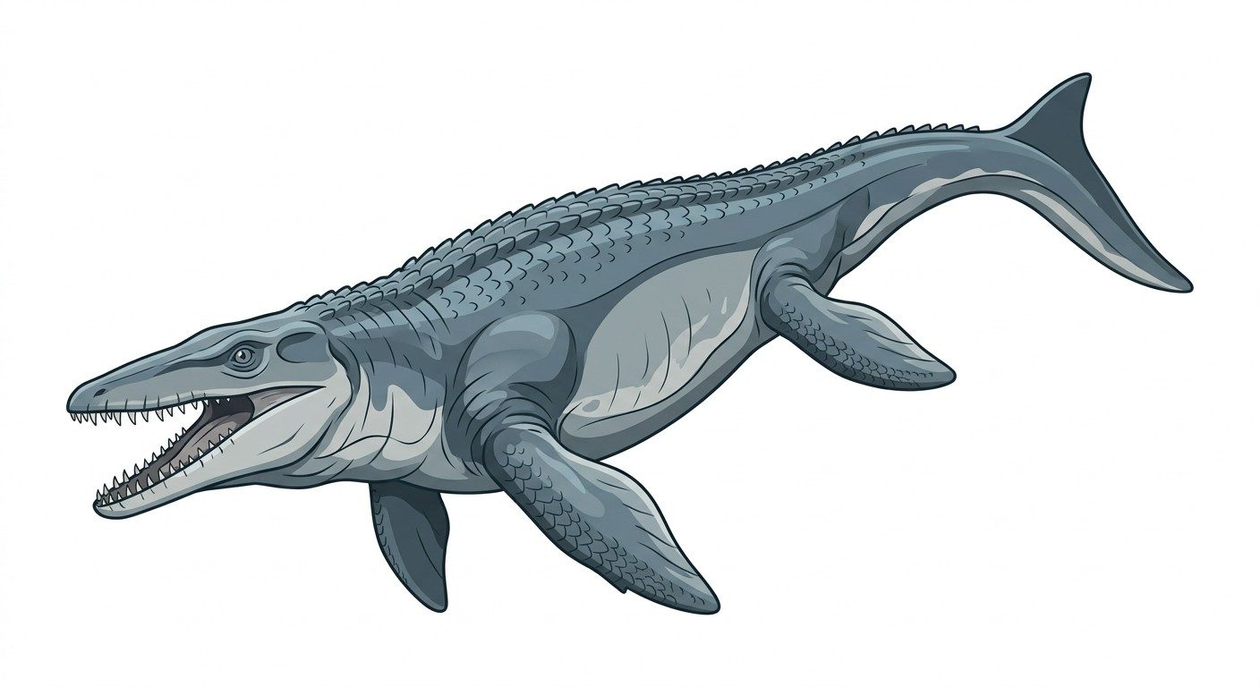 モササウルスリアルイラスト