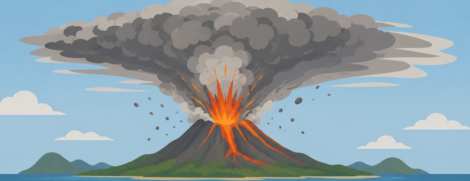 噴火による火山灰の噴出