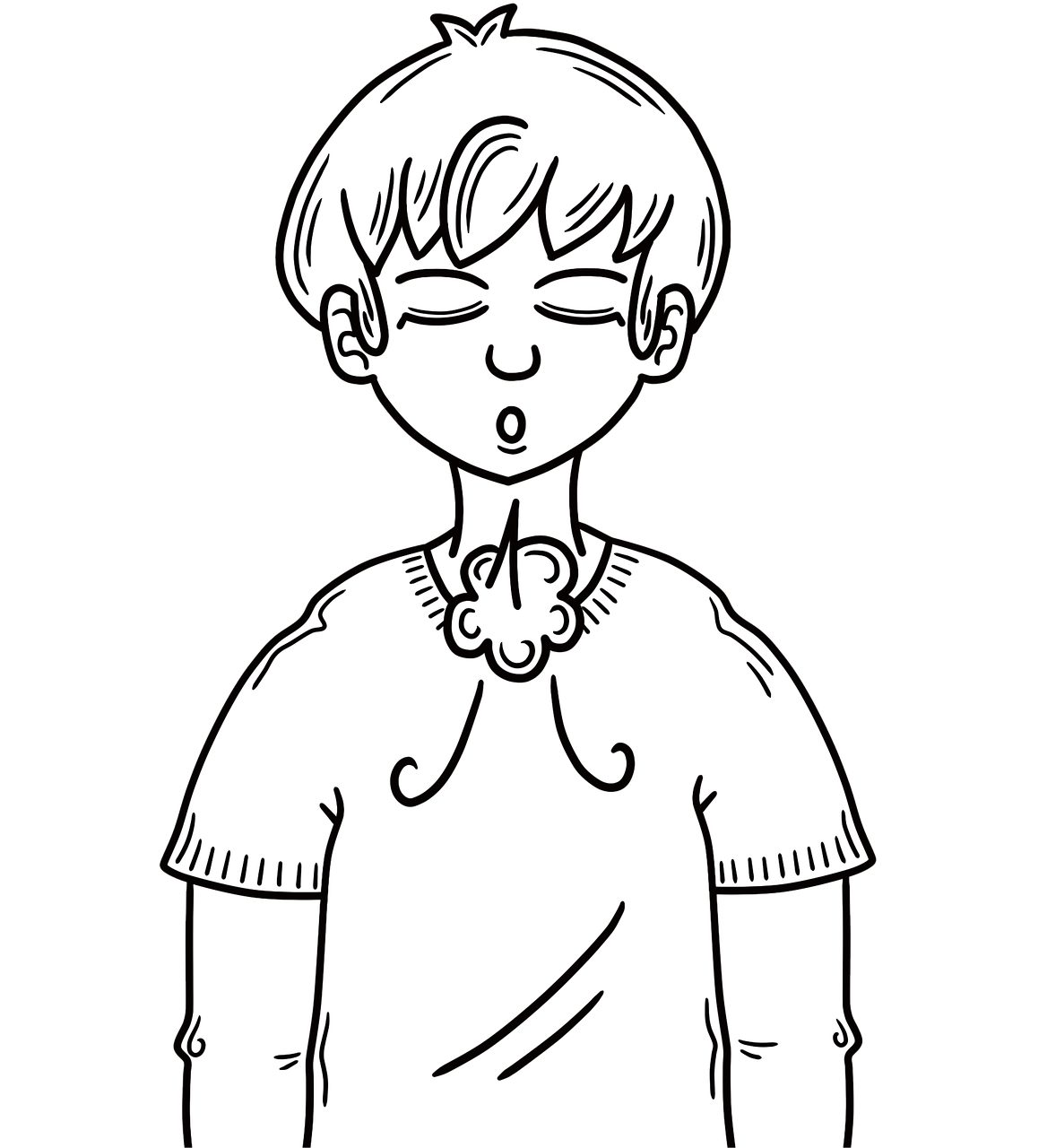 息を吐くイラスト