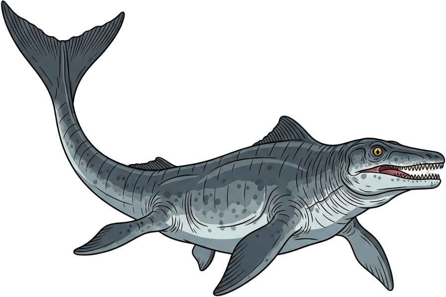 モササウルスのイラスト