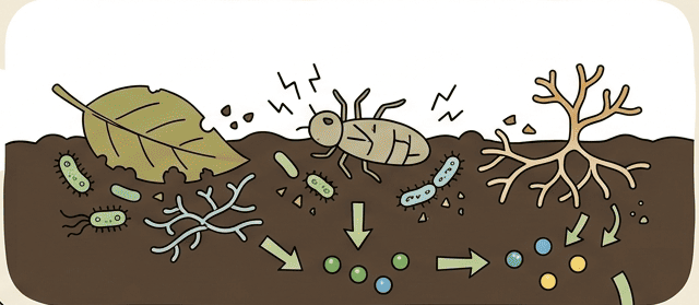 地中の微生物の活動